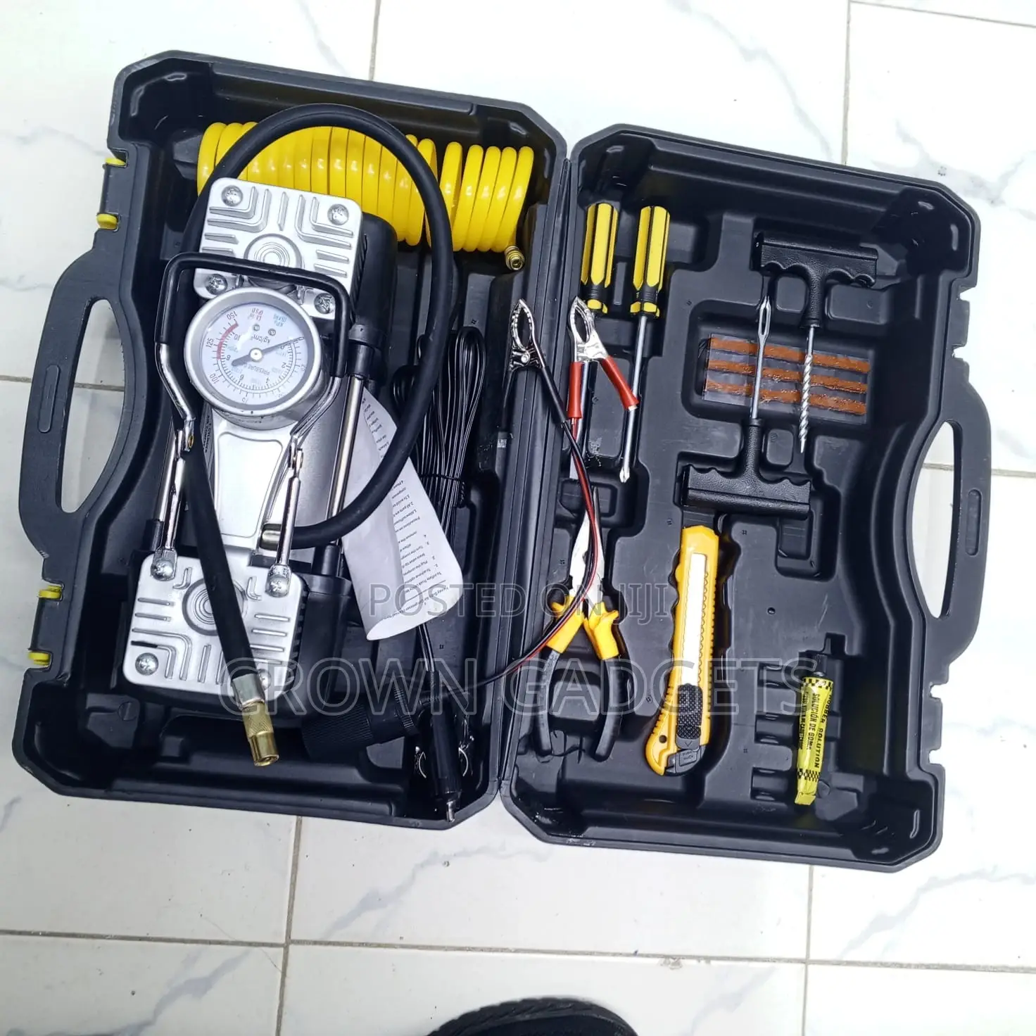 12v Portable Air Compressor Car Tire Inflator Repair Set