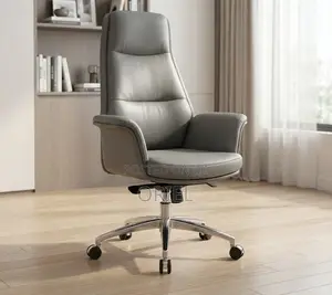 Executive Office Chair : High-Back Elegant Gray Office Chair