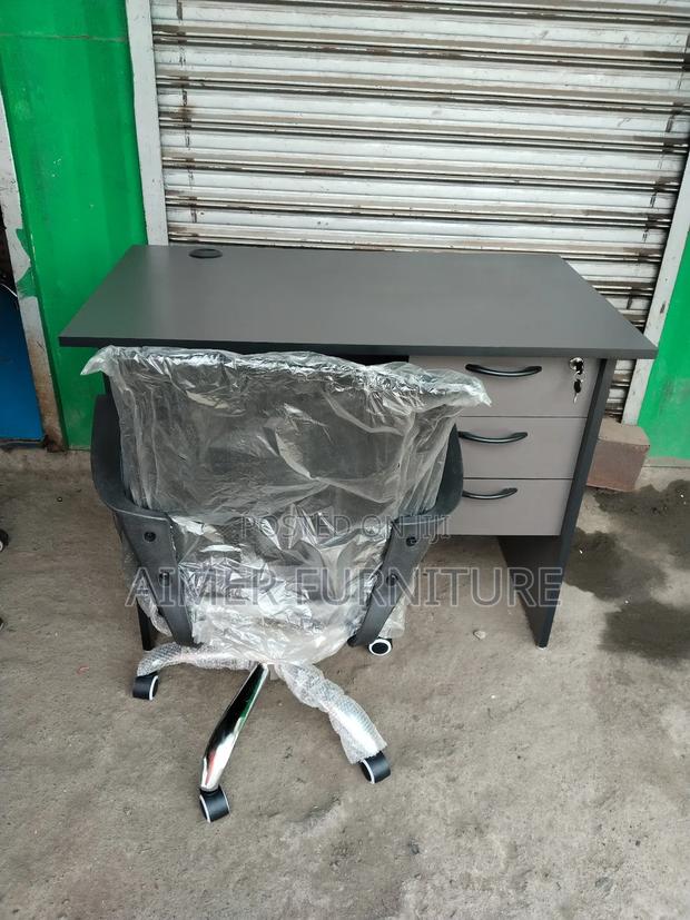 1m Grey Study Desk and Chair - main view