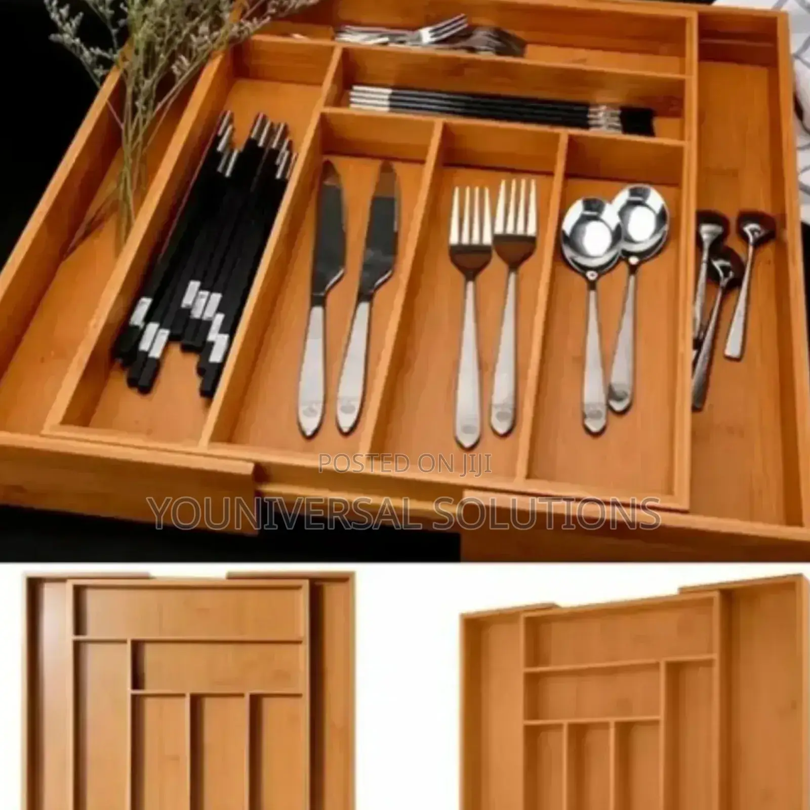 Multifunctional Bamboo Drawer Organizer