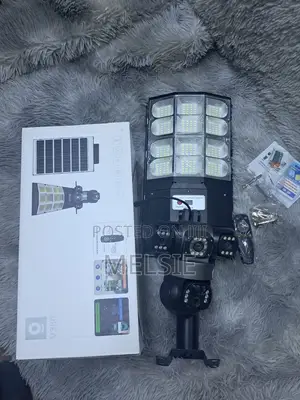 Wireless Solar Street Light CCTV Camera 4g Sim PTZ Triple Lens