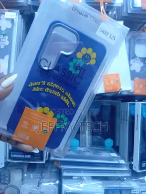 Samsung Galaxy S25 Blue Design With Floral Graphics Case