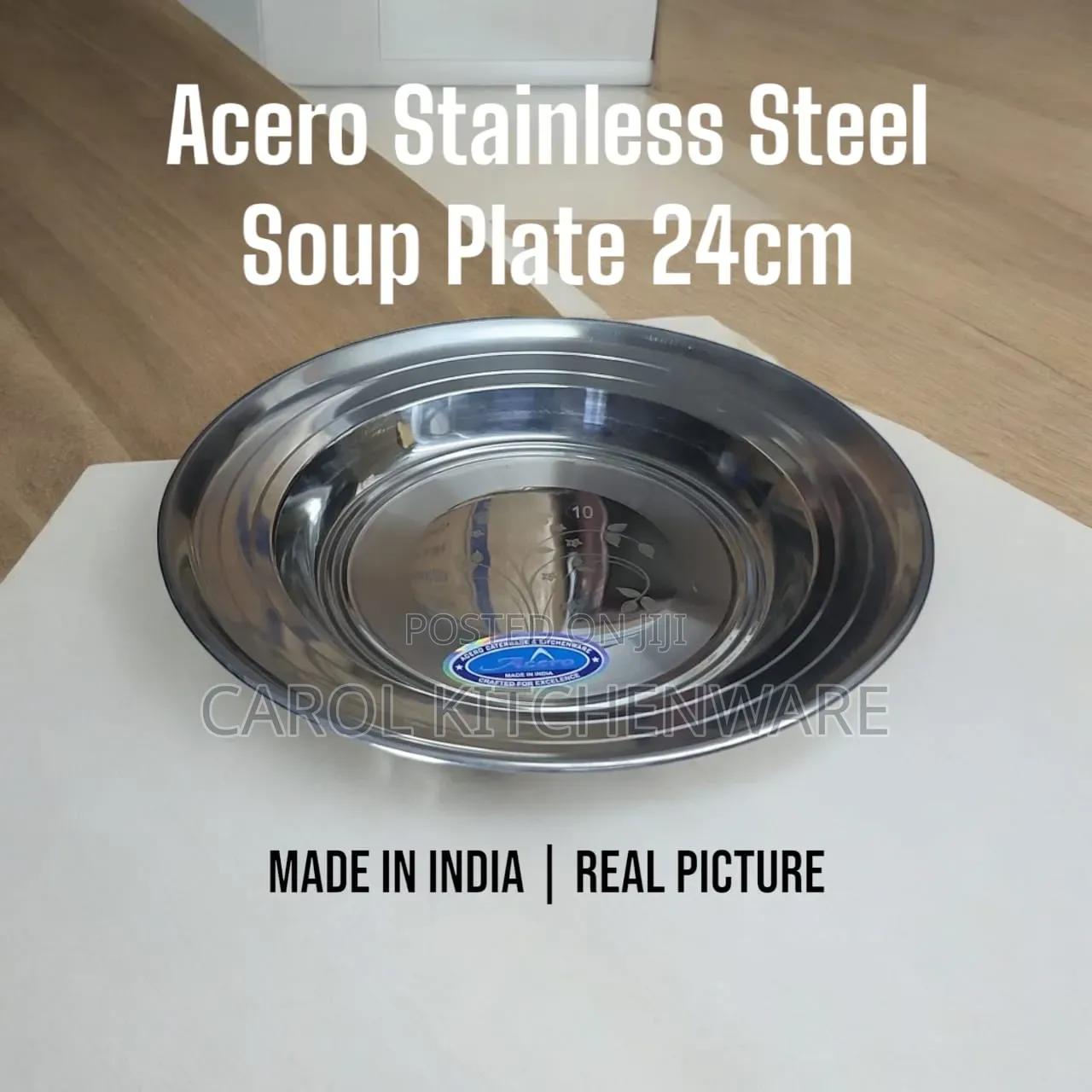 Stainless Steel Soup Plate 24 Cm/ School Plate