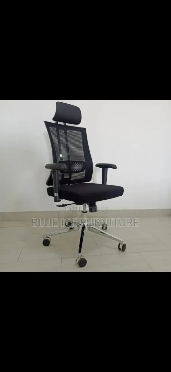 Modern Office Chair With Metallic Backsupport