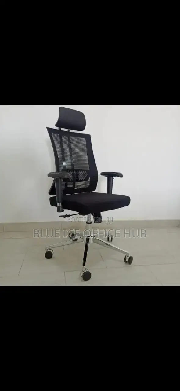 Modern Office Chair With Metallic Backsupport