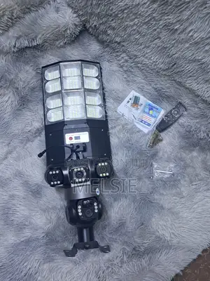Wireless 4g Sim Solar CCTV Street Light Camera PTZ Rotating Triple Len