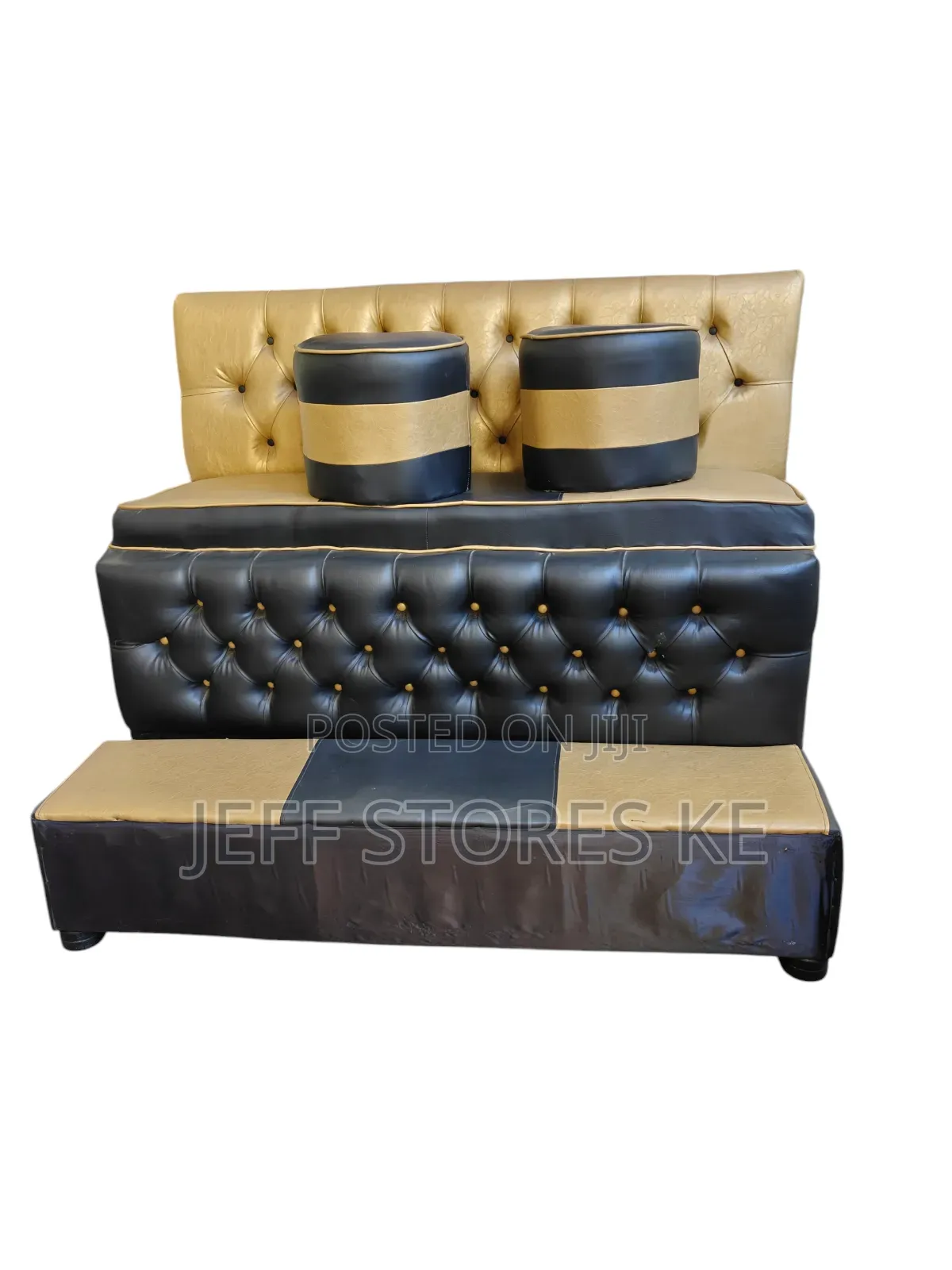 Gold Black Pedicure Sat With Stool