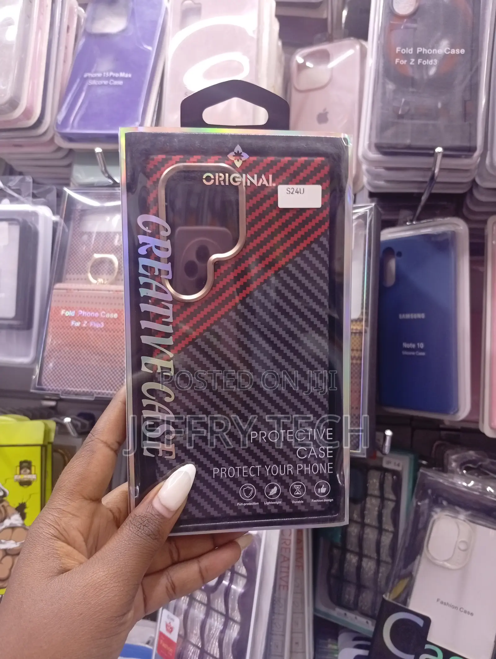 Samsung Galaxy S24 Ultra,Carbon Fiber-Textured Phone Case