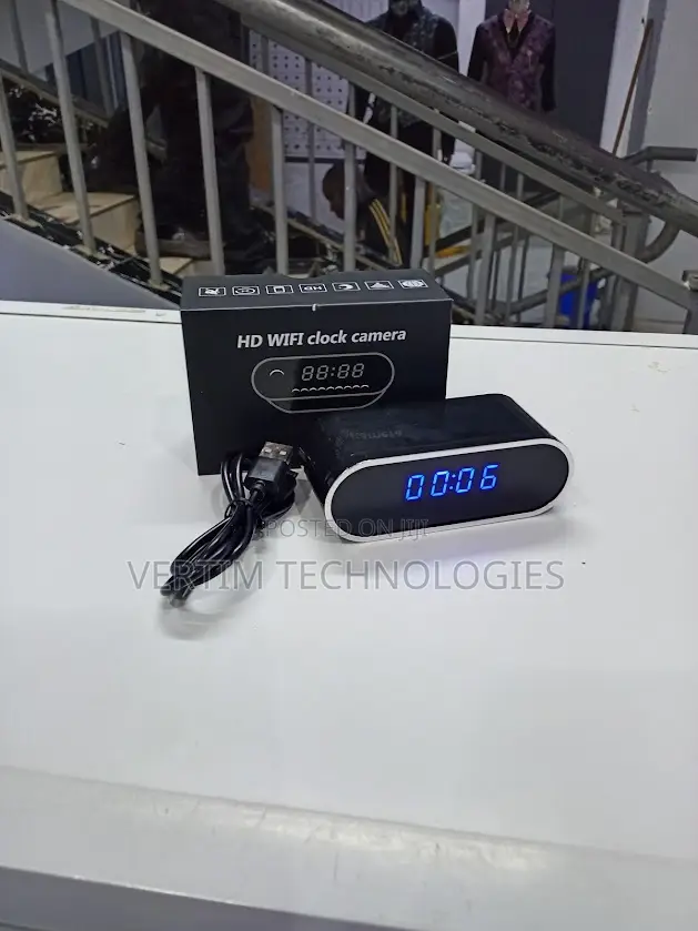 Home Security Wifi Alarm Table Clock Hidden Spy Camera