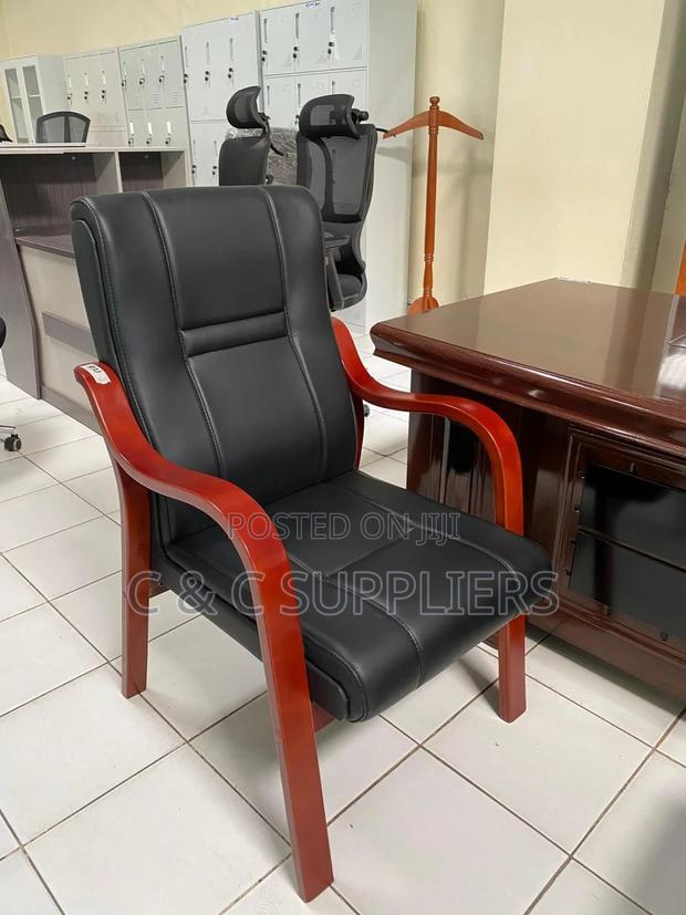 Office Chairs; Executive High-Back Leather Guest Seat - thumbnail 2