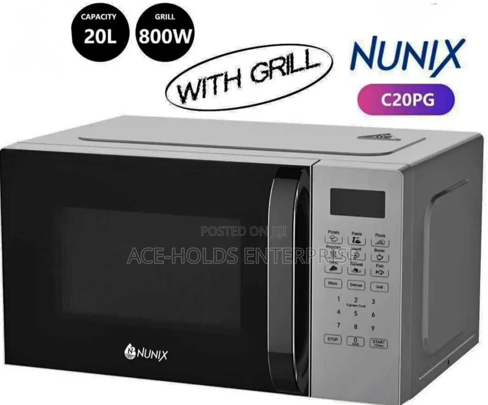 New Model 20 Litres Nunix Digital Microwave With Grill Model :C20pg