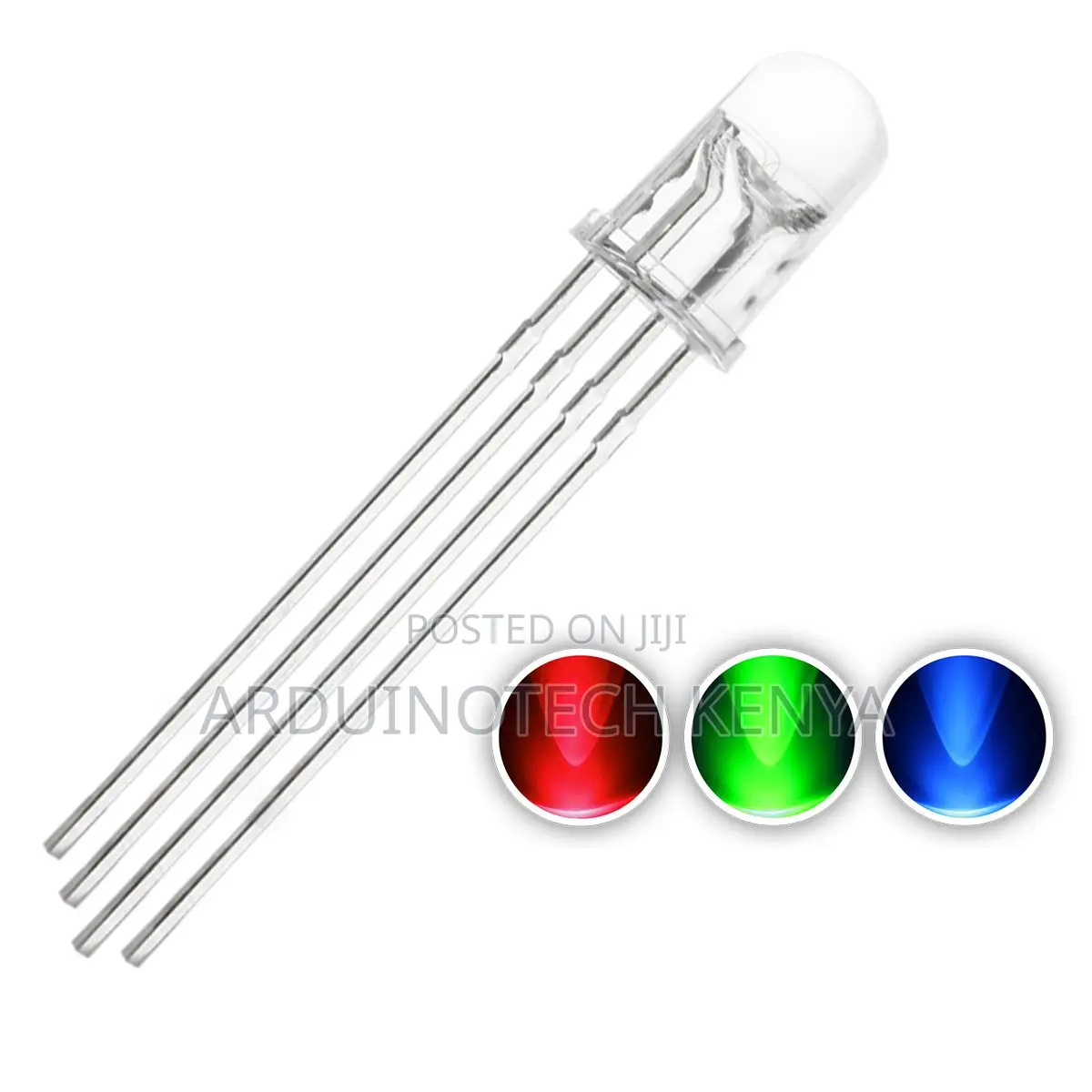 RGB Led 5mm 4-Pin Red Green Blue Light Emitting Diode.