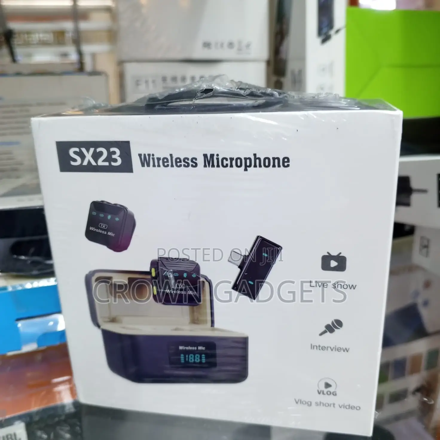 Sx23 Dual Wireless Microphone Set for iPhone Android DSLR