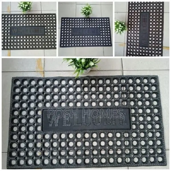 Grid Rubber Welcome Doormat