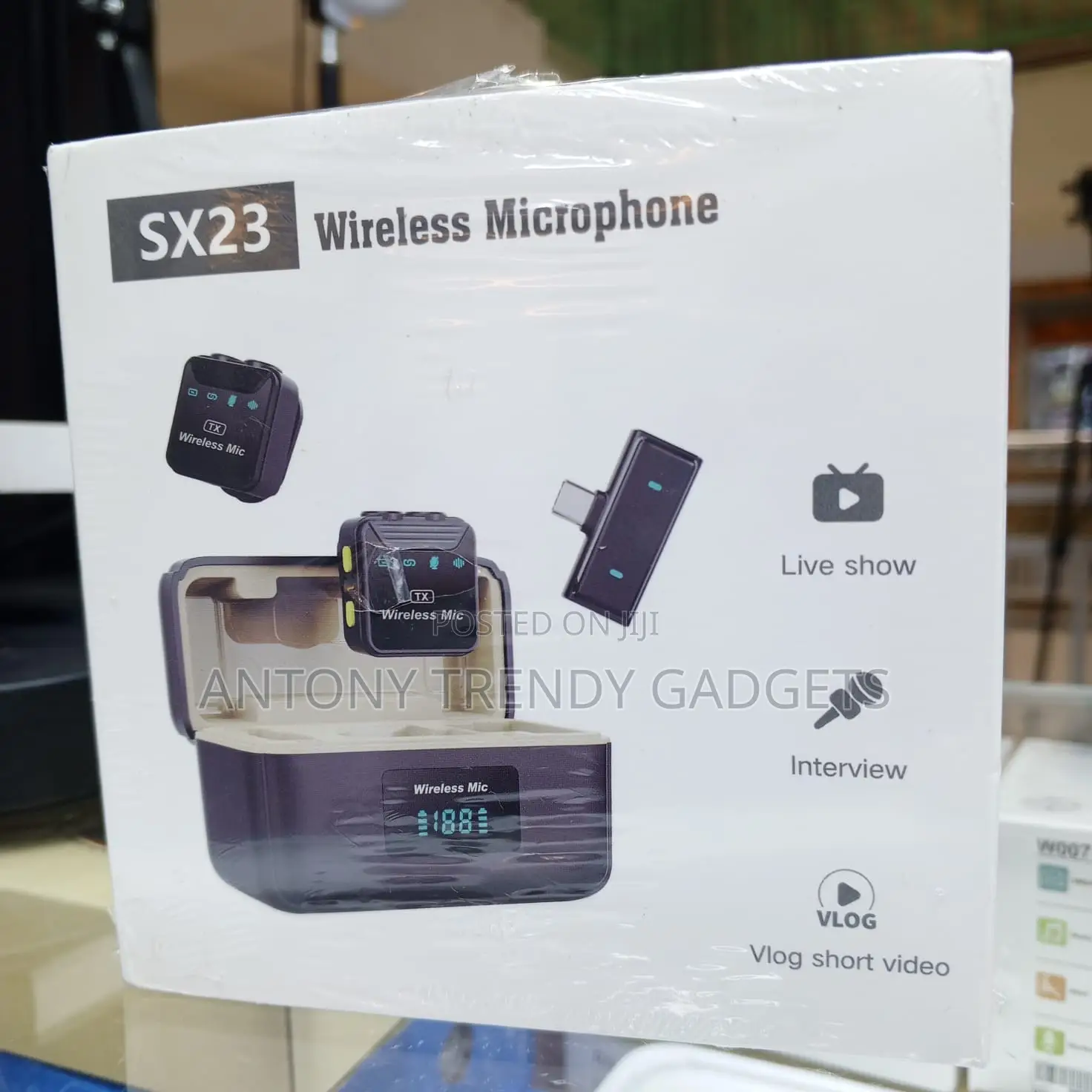 Sx23 Wireless Lavalier Mic Set Charging Case 40m Range
