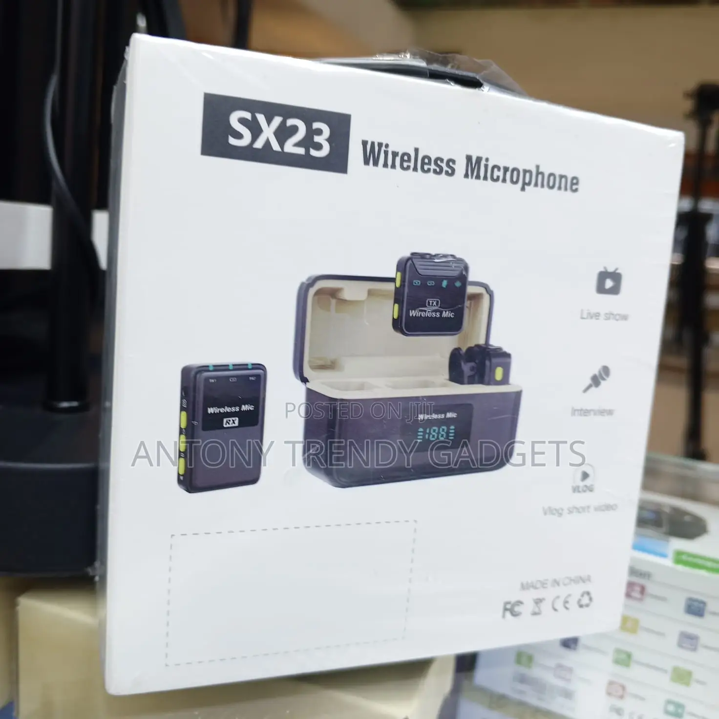Sx23 Wireless Lavalier Mic Set Charging Case 40m Range