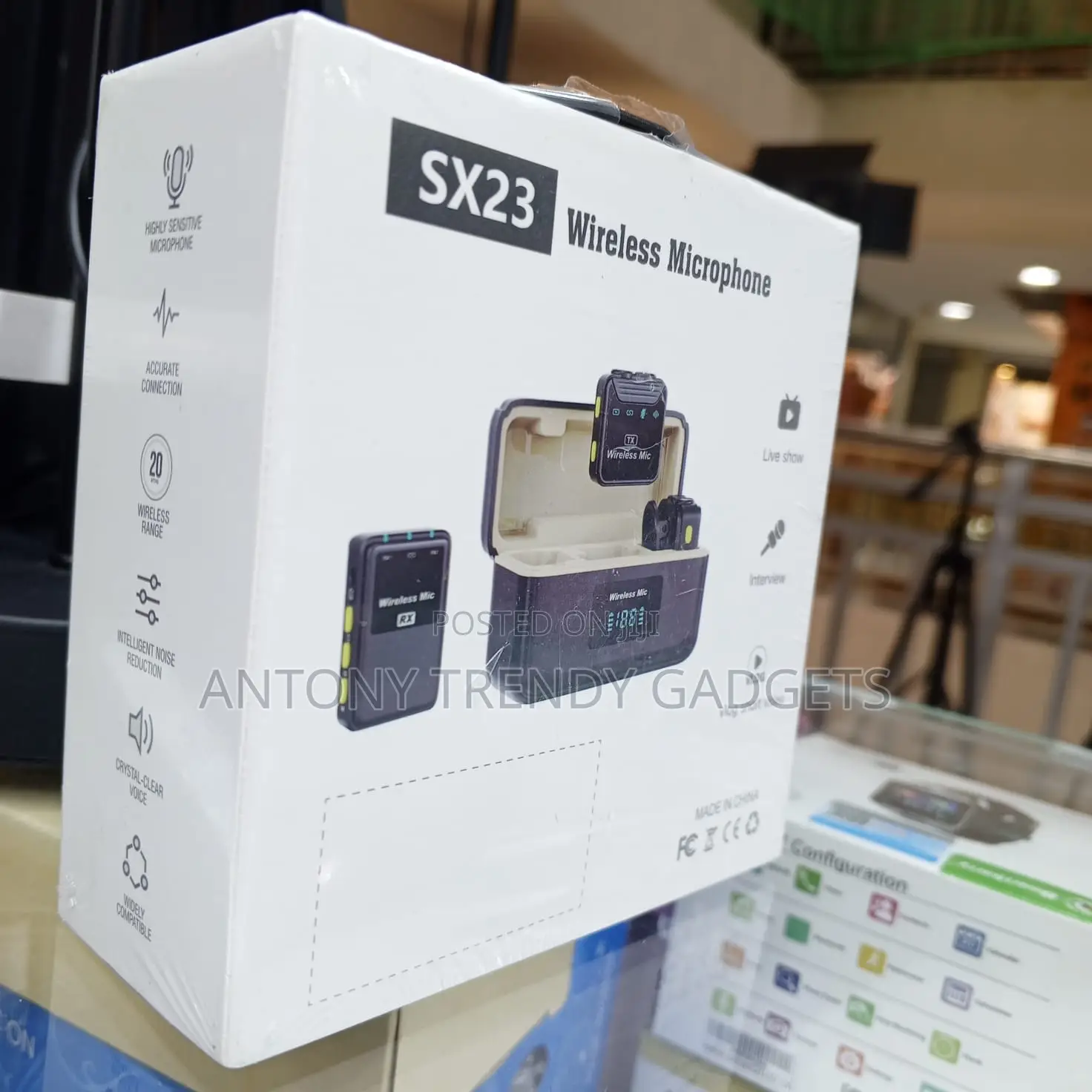 Sx23 Wireless Lavalier Mic Set Charging Case 40m Range
