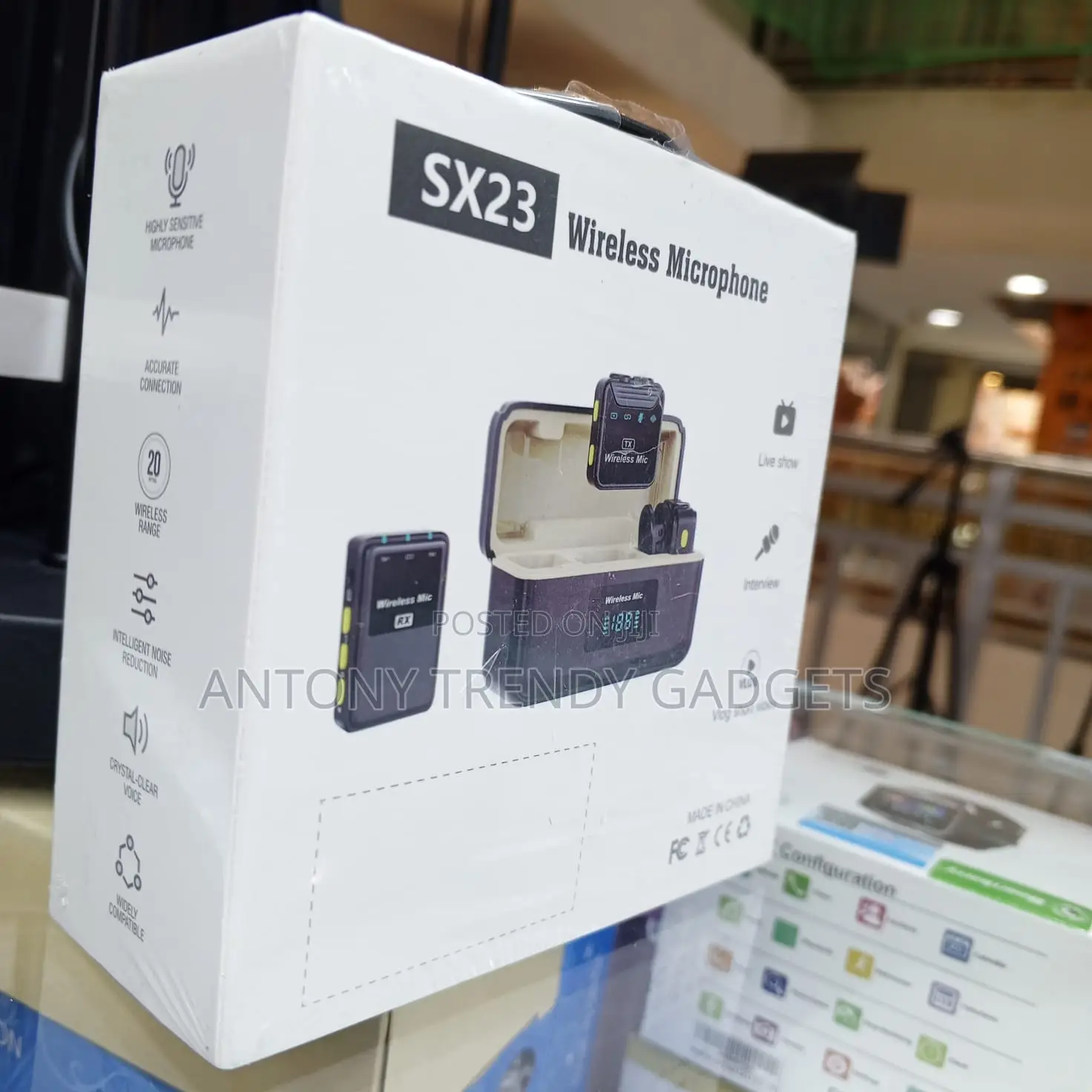 Sx23 Wireless Lavalier Mic Set Charging Case 40m Range