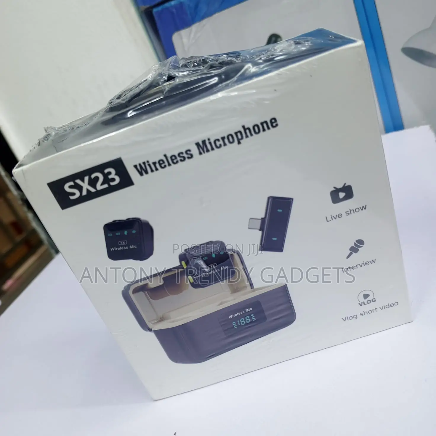 Sx23 Wireless Vlogging Mic Digital Display Charging Case