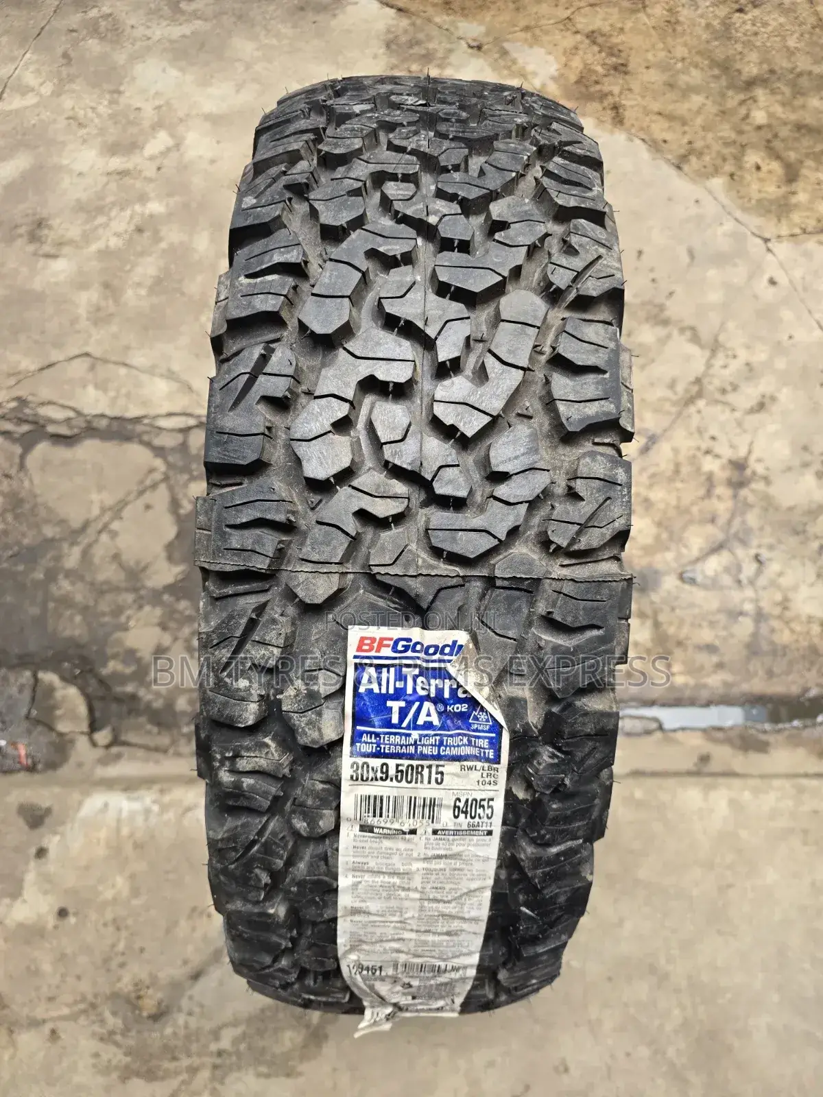 30x9.50 R15 Bf Goodrich Tyres (All Terrein)U.S.A.