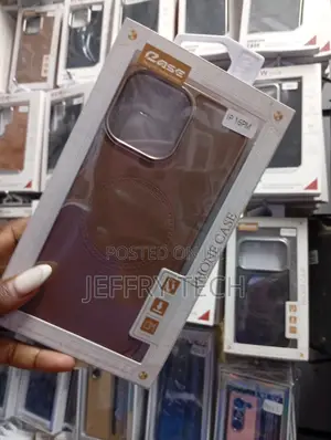 iPhone 16 Pro Brown Leather Magnetic Phone Case