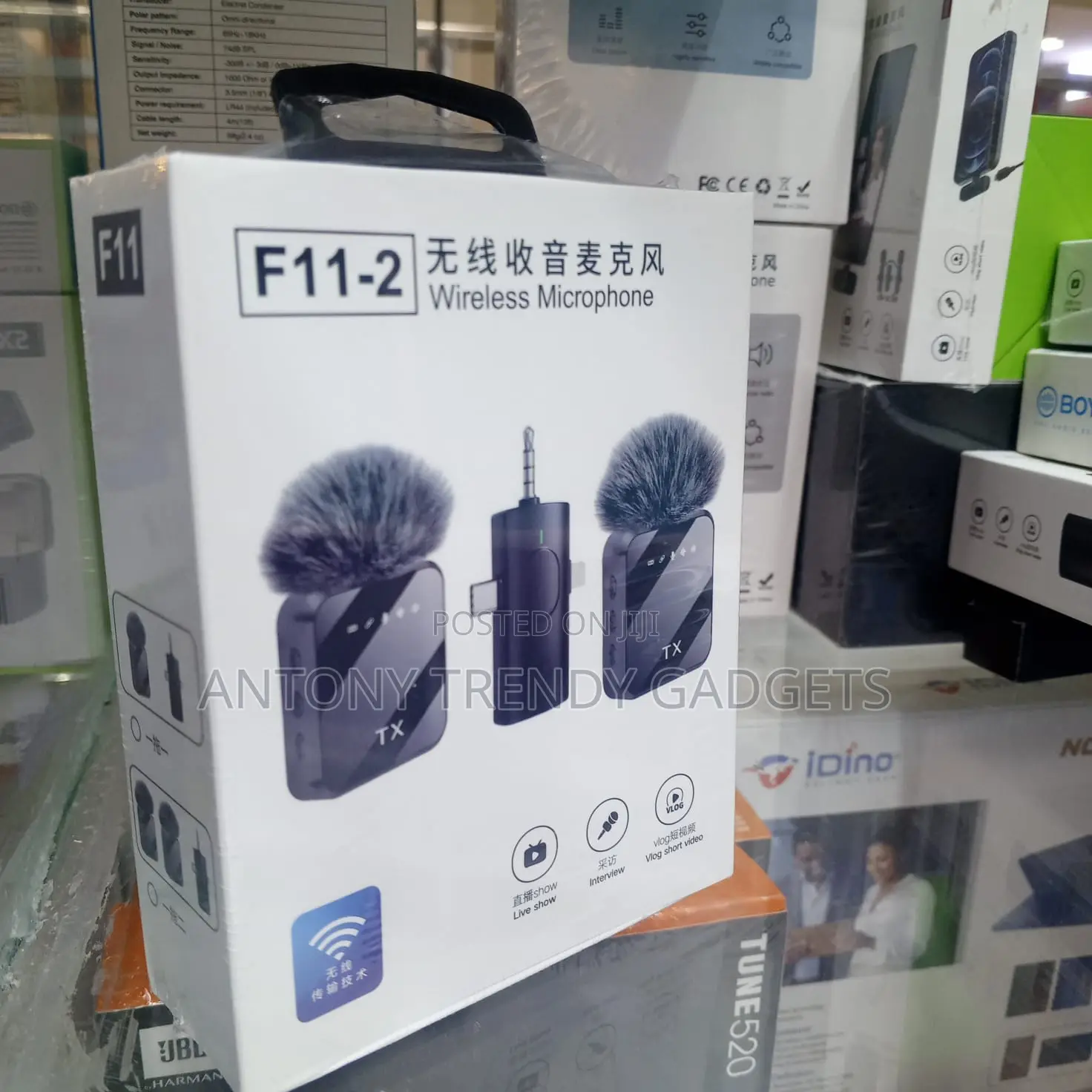 F11-2 Wireless Microphone Dual Mic 3-in-1 Receiver Vlog Kit