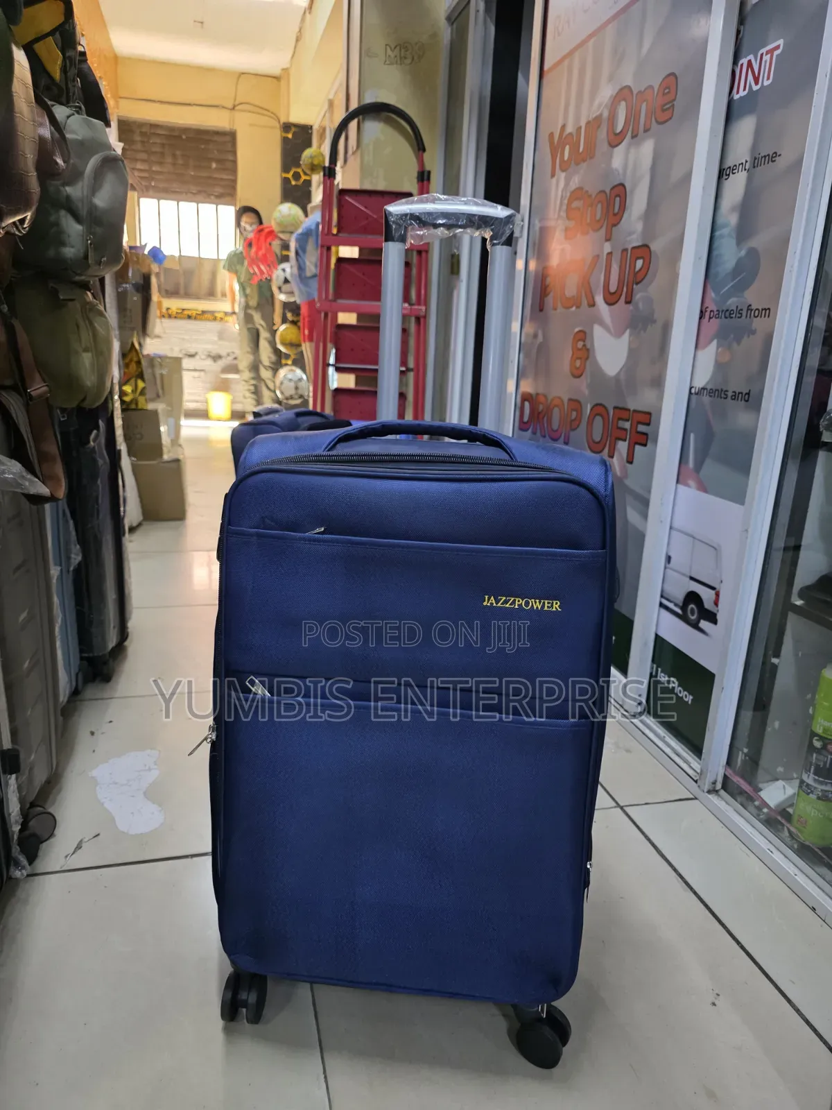 Medium Blue Jazz Power Fabric Suitcase Height 66cm at 3500