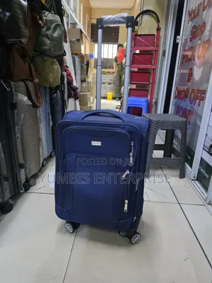 Blue Premium Quality Fabric Small Suitcase