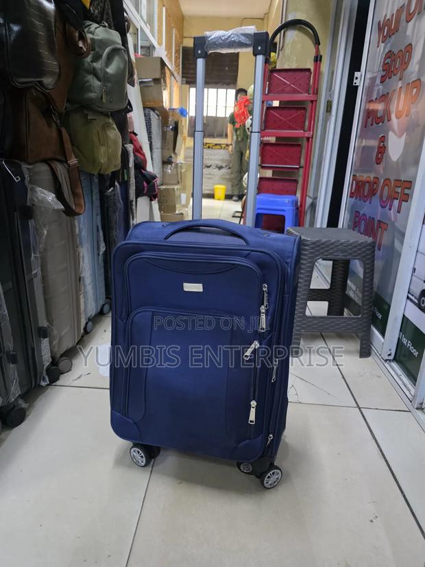 Blue Premium Quality Fabric Small Suitcase - thumbnail 3