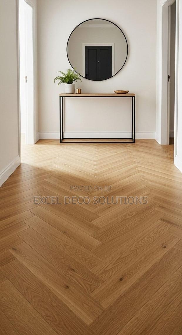 Herringbone SPC Flooring Elegant Interior and Luxury Floor Design Use