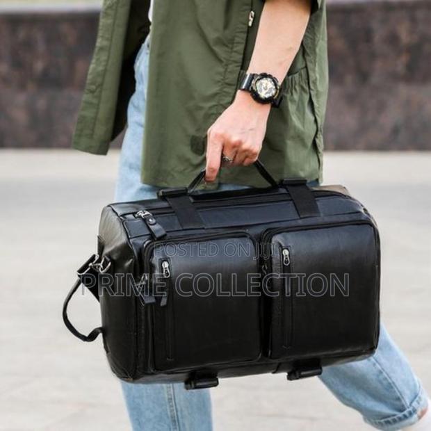Multifuntional Leather Backpack Travel Bag Large Capacity Handheld Bag