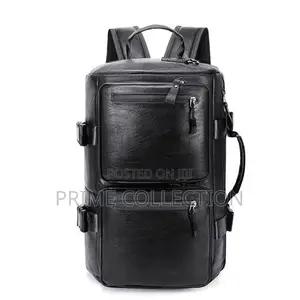 Multifuntional Leather Backpack Travel Bag Large Capacity Handheld Bag