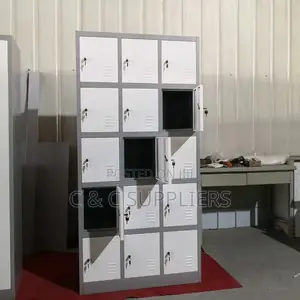 Office Cabinets; 15-Doors Steel Gym/ Staff Locker Cabinet