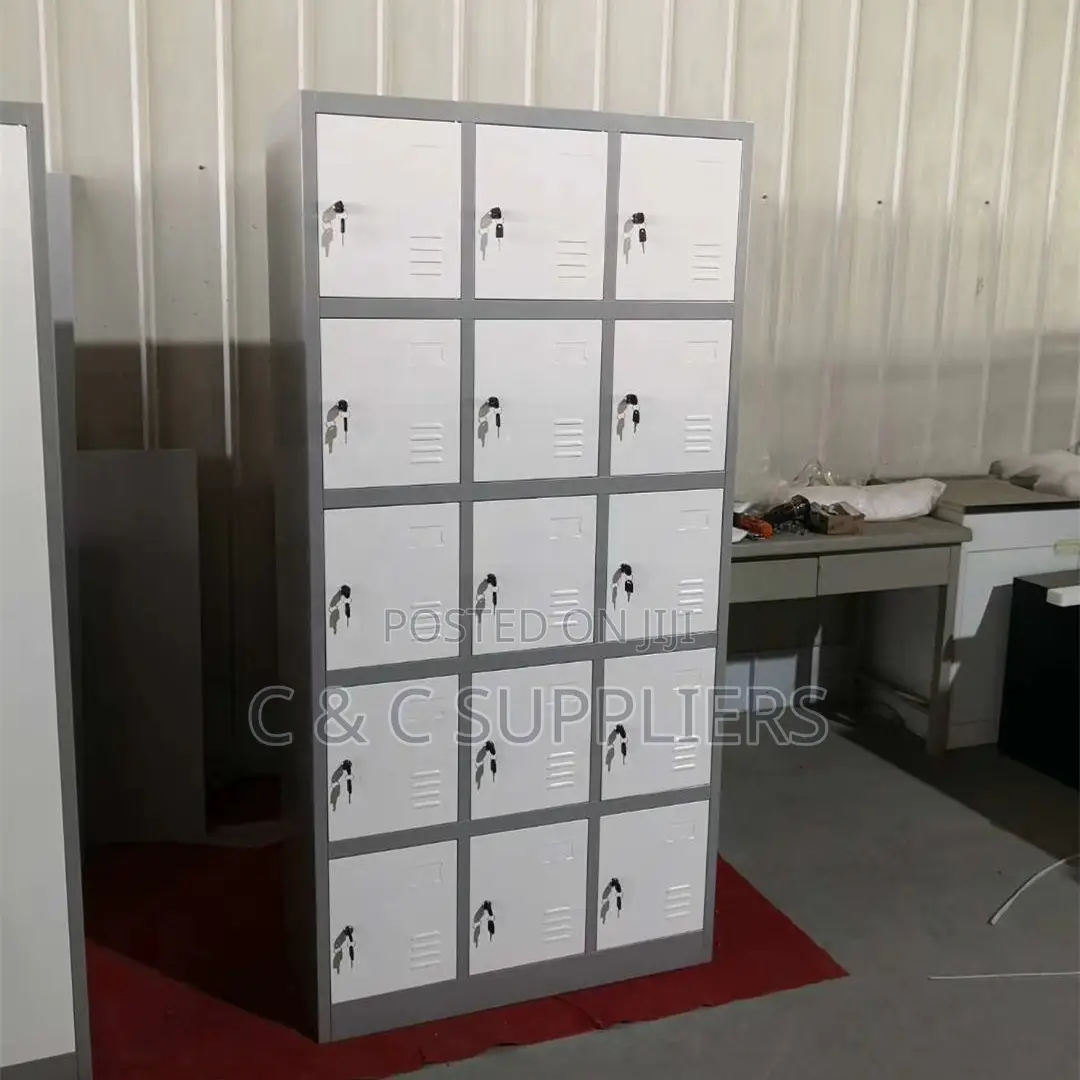 Office Cabinets; 15-Doors Steel Gym/ Staff Locker Cabinet