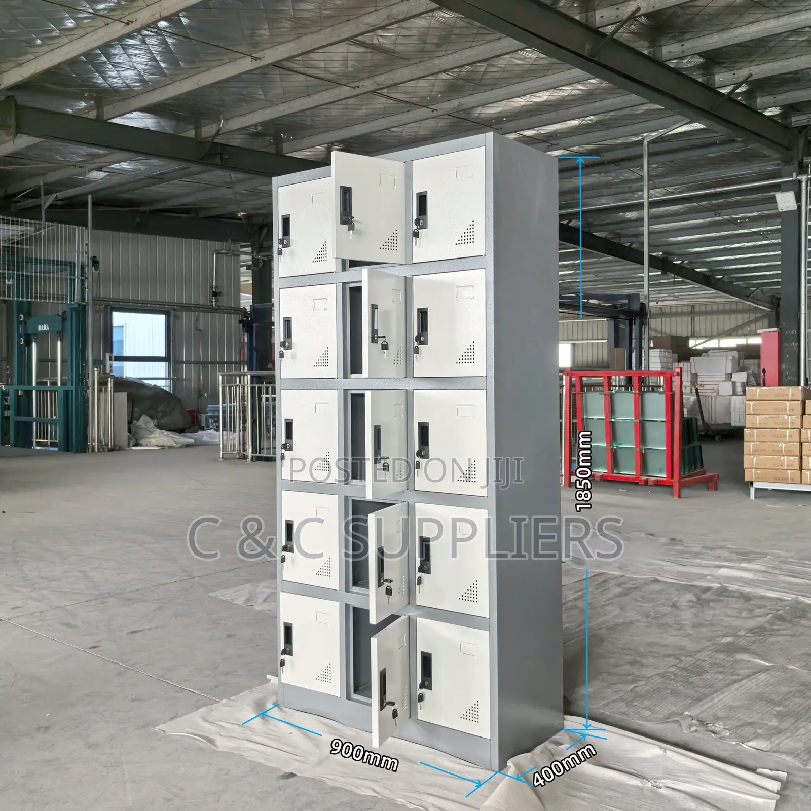 Office Cabinets; 15-Doors Steel Gym/ Staff Locker Cabinet