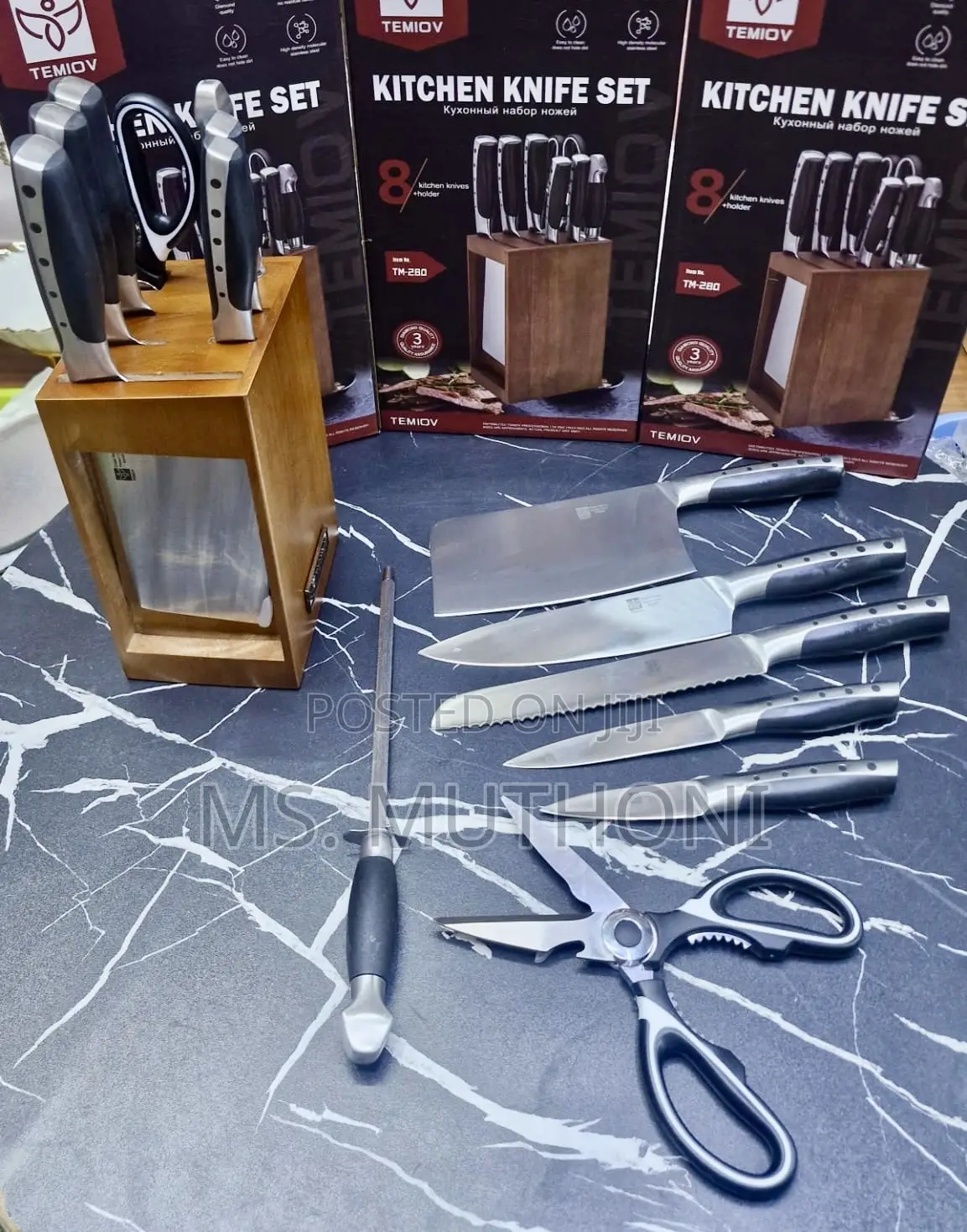 High Density Molecular Stainless Steel 8 Pc Knife Set