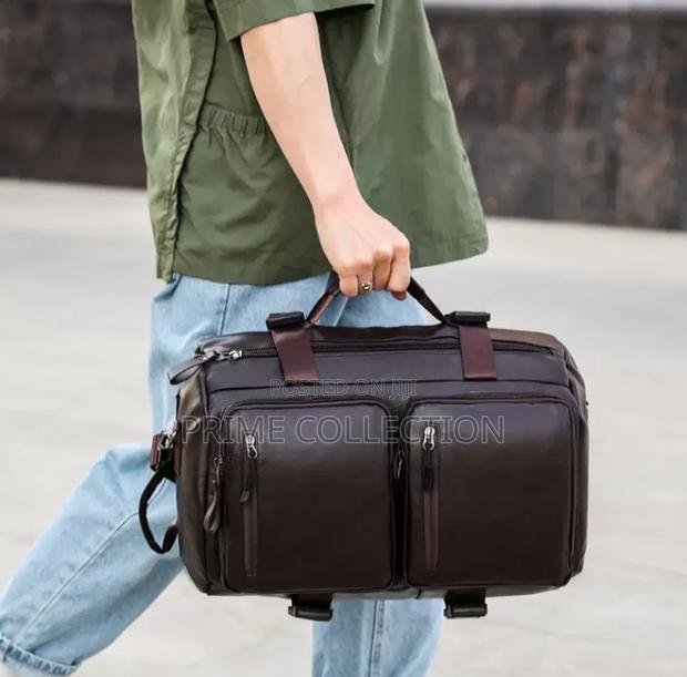 Convertible Leather Backpack Large Capacity Handheld Bag Cross Bodybag - thumbnail 2