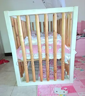 Baby Cot 2x4 With Mosquito Net Frame – Strong Wooden Crib