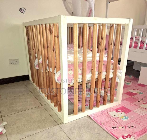 Baby Cot 2x4 With Mosquito Net Frame – Strong Wooden Crib - thumbnail 4