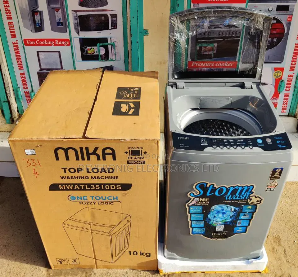 *Mika 10kg Washing Machine Top Load Washer Dark Silver