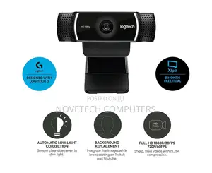 Genuine Logitech C922 Pro Stream Hd Webcam Black 960-001087 Brand New
