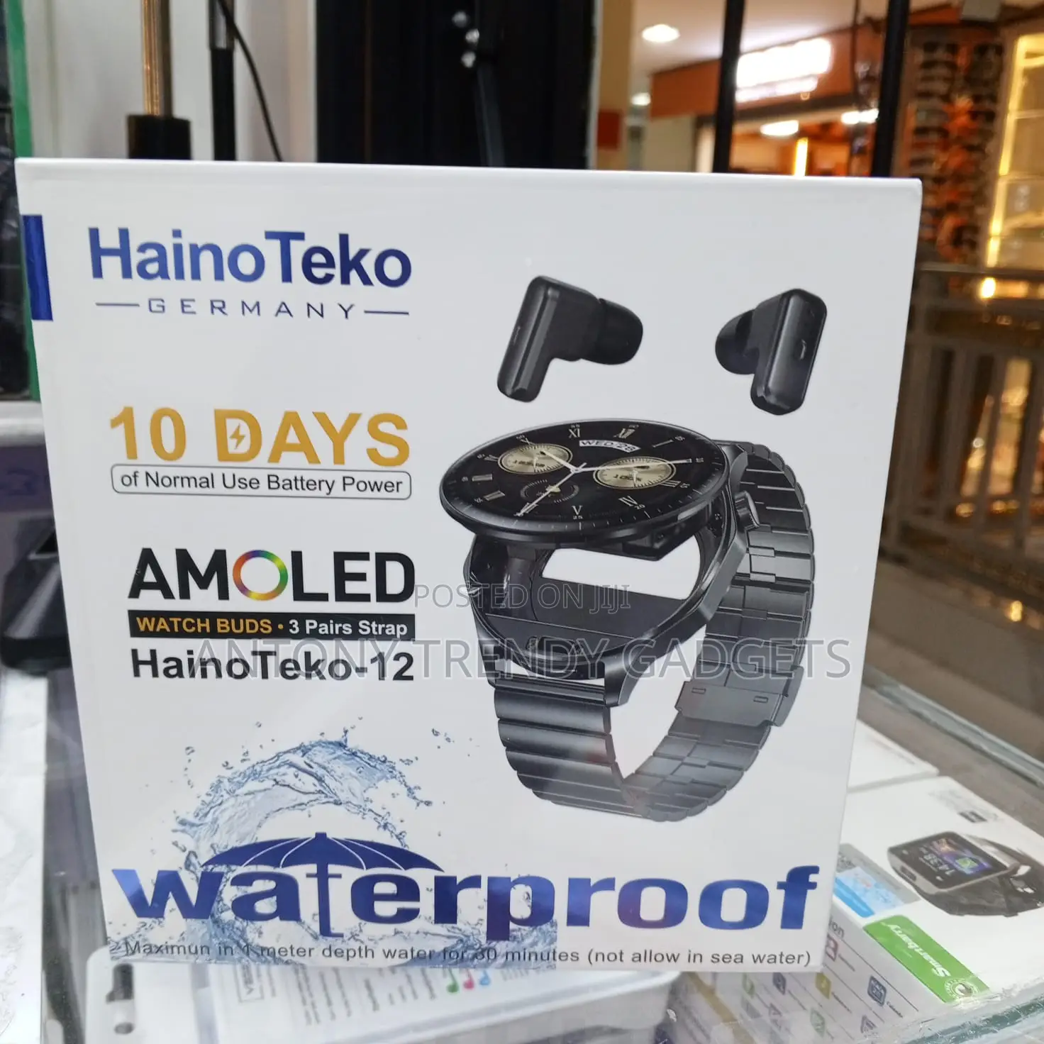 Haino Teko-12 Smartwatch With Earbuds Amoled 3 Straps