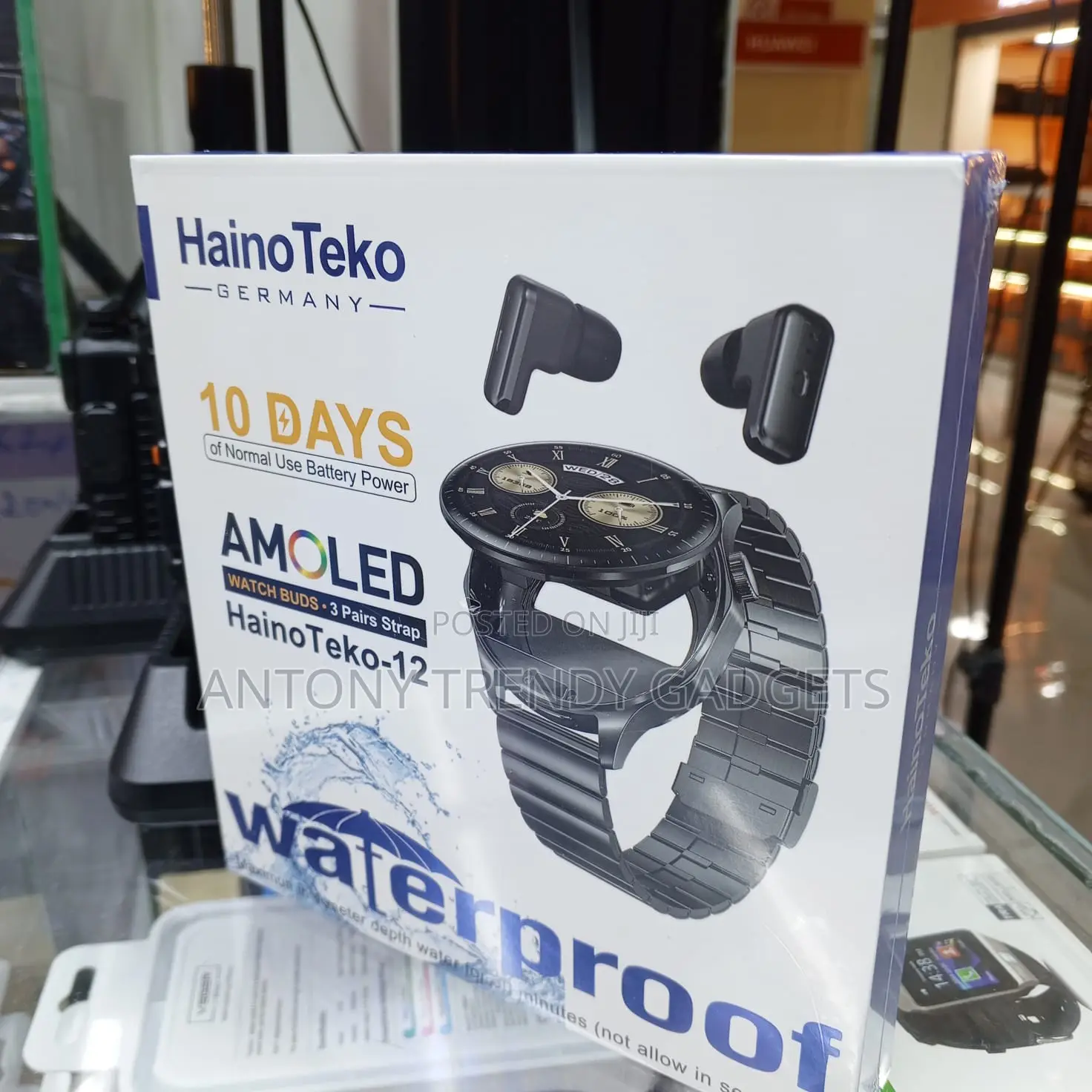 Haino Teko-12 Amoled Smartwatch Earbuds Waterproof Watch