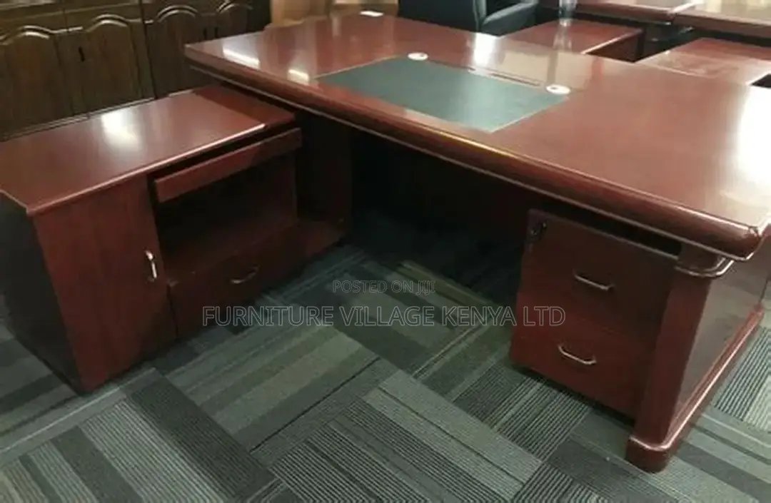 1.8m Mahogany Manager's Work L-Shaped Table