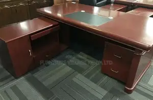 1.8m Mahogany Manager's Work L-Shaped Table