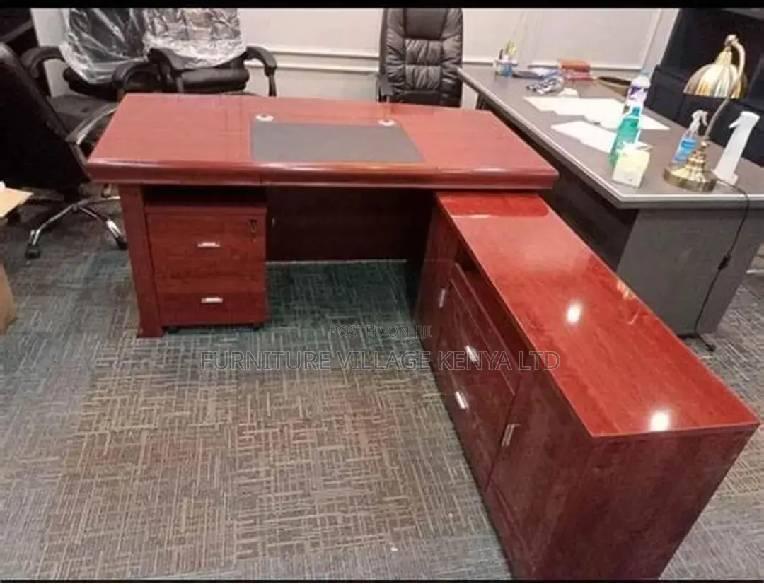 1.8m Mahogany Manager's Work L-Shaped Table