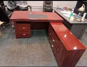 1.8m Mahogany Manager's Work L-Shaped Table