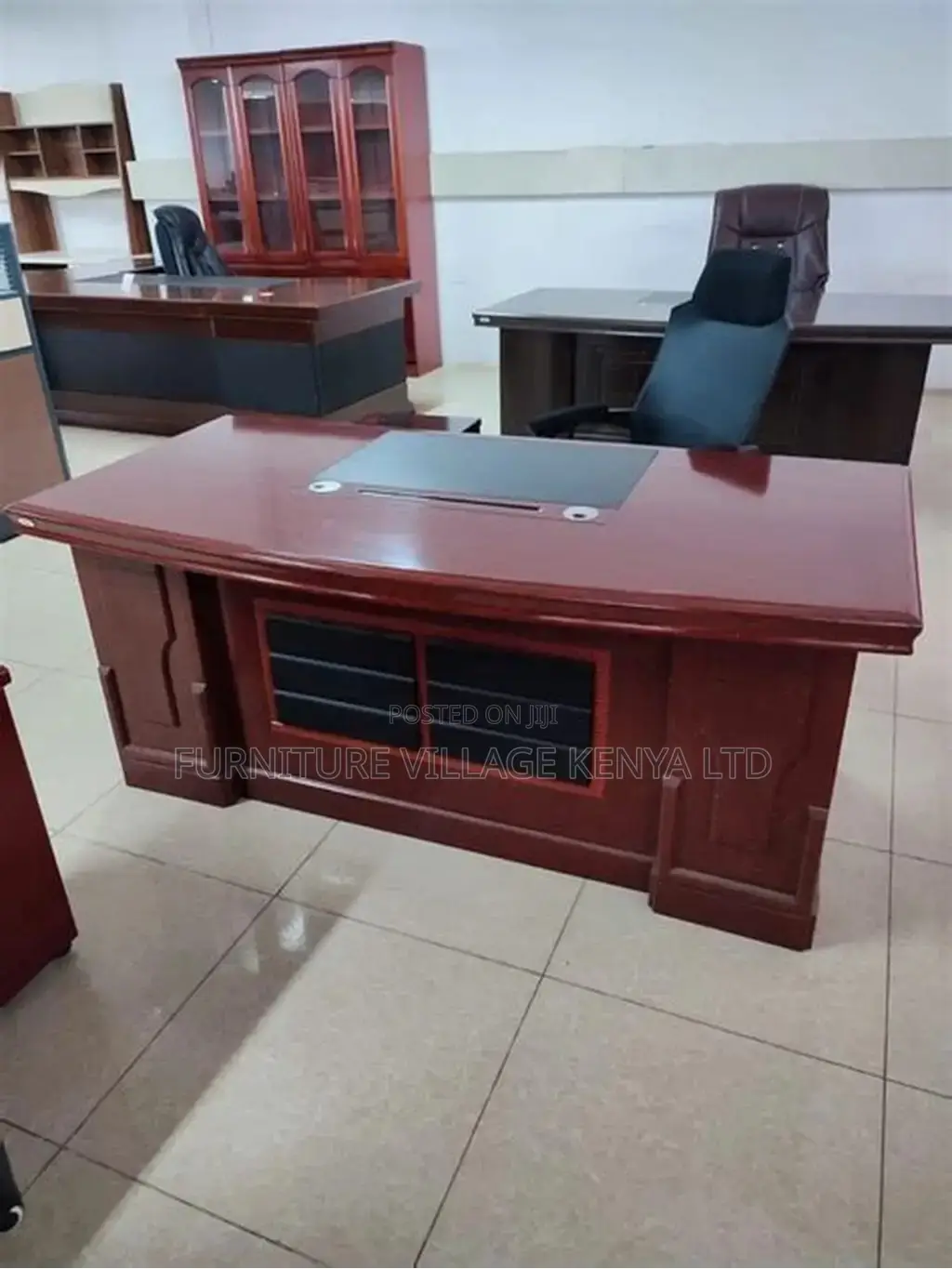 1.8m Mahogany Manager's Work L-Shaped Table
