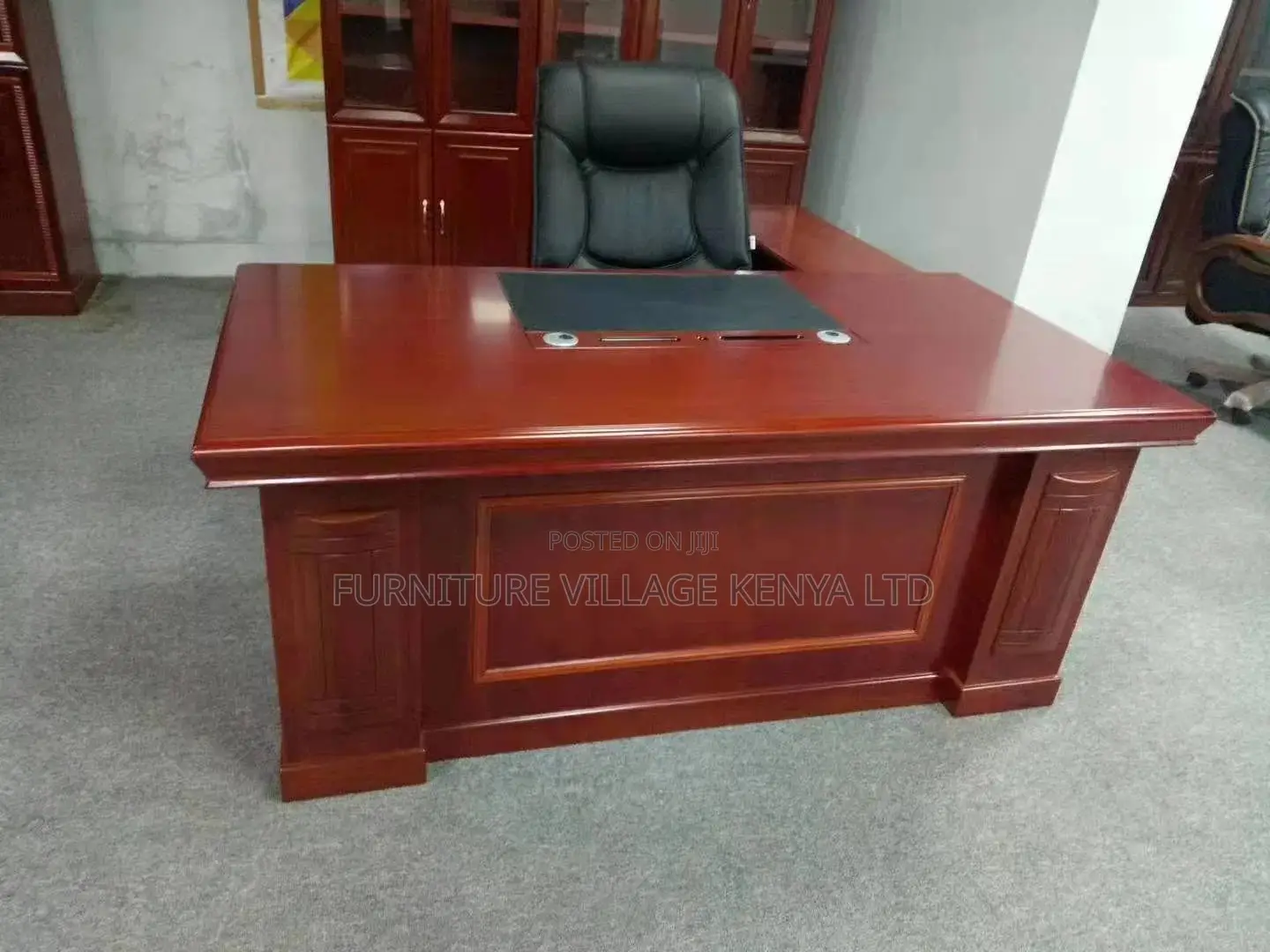 1.8m Mahogany Manager's Work L-Shaped Table