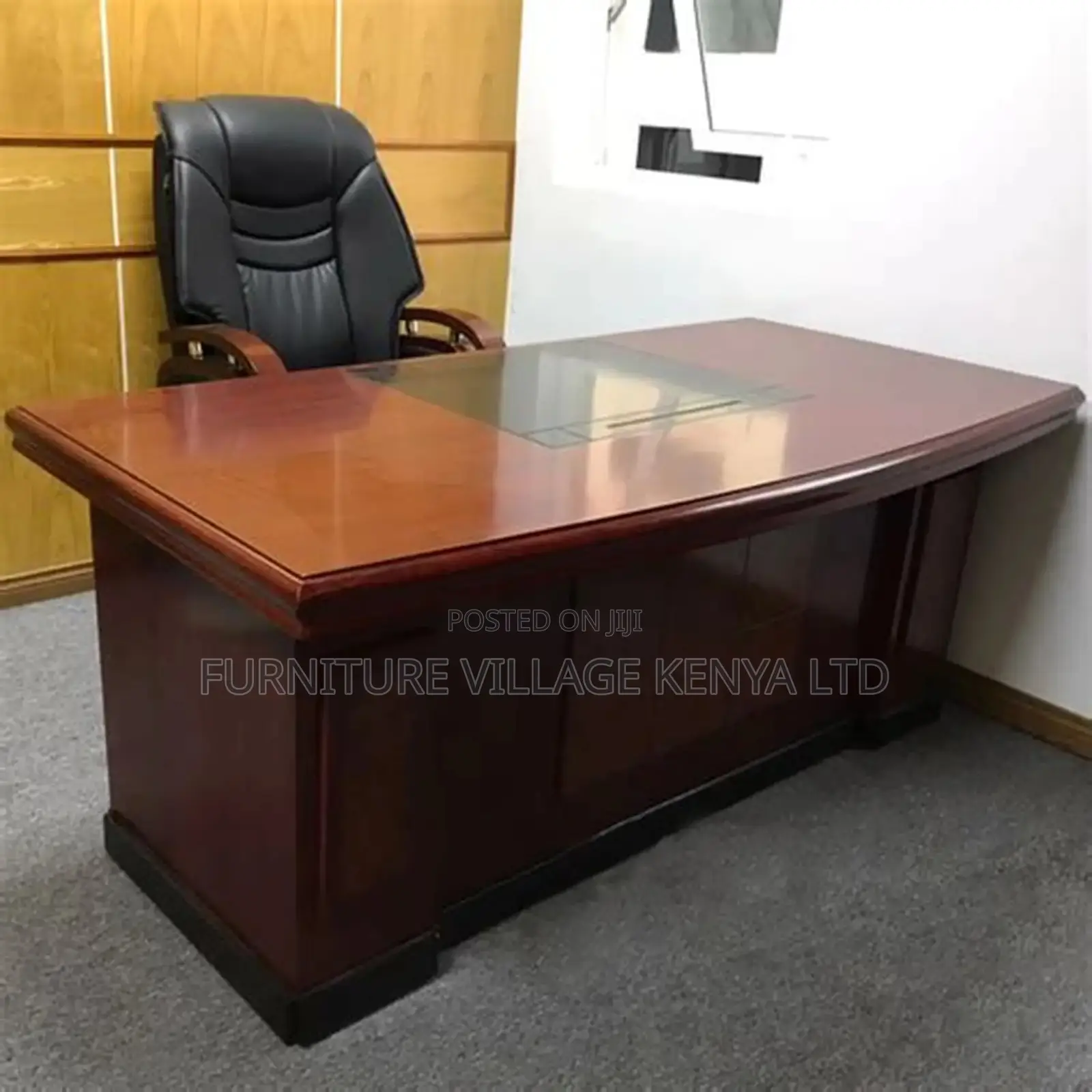 1.8m Mahogany Manager's Work L-Shaped Table